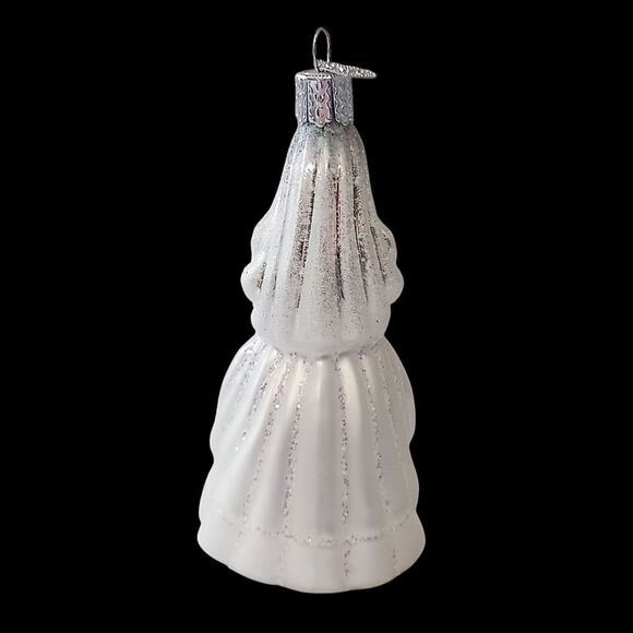 Old World Christmas Bride Ornament Brunette White Dress Roses Vintage Glass OWC - Picture 6 of 15